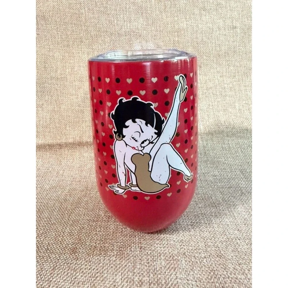 Spoontiques Betty Boop 14oz Insulated Stainless Steel Wine Tumbler with Lid